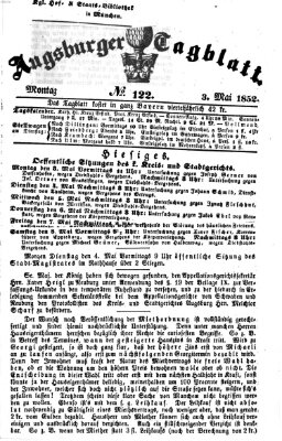 Augsburger Tagblatt Montag 3. Mai 1852