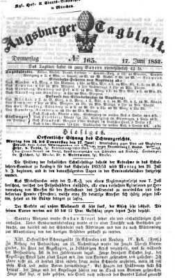 Augsburger Tagblatt Donnerstag 17. Juni 1852