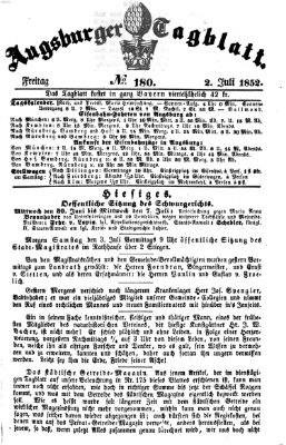 Augsburger Tagblatt Freitag 2. Juli 1852