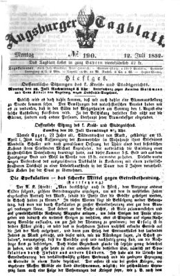Augsburger Tagblatt Montag 12. Juli 1852