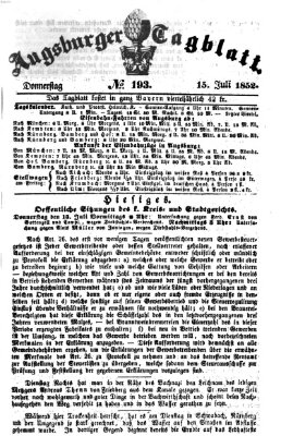 Augsburger Tagblatt Donnerstag 15. Juli 1852