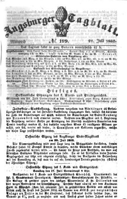 Augsburger Tagblatt Mittwoch 21. Juli 1852