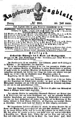 Augsburger Tagblatt Freitag 23. Juli 1852