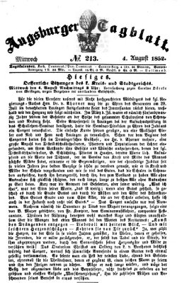 Augsburger Tagblatt Mittwoch 4. August 1852