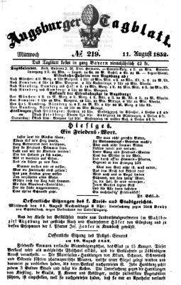 Augsburger Tagblatt Mittwoch 11. August 1852