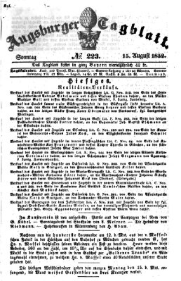 Augsburger Tagblatt Sonntag 15. August 1852