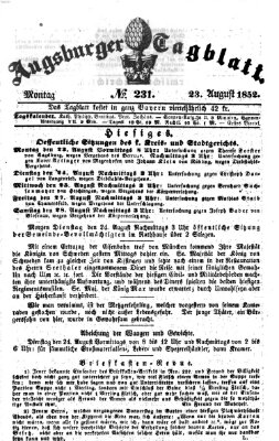 Augsburger Tagblatt Montag 23. August 1852