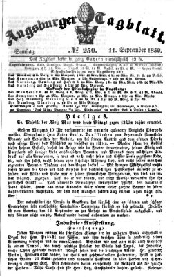 Augsburger Tagblatt Samstag 11. September 1852