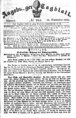 Augsburger Tagblatt Mittwoch 15. September 1852