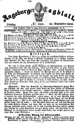 Augsburger Tagblatt Dienstag 21. September 1852