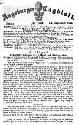 Augsburger Tagblatt Freitag 24. September 1852