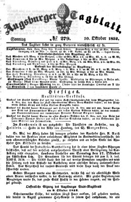 Augsburger Tagblatt Sonntag 10. Oktober 1852