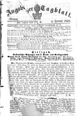 Augsburger Tagblatt Montag 3. Januar 1853