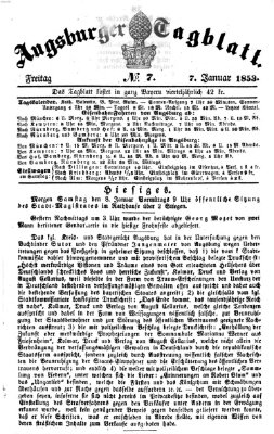 Augsburger Tagblatt Freitag 7. Januar 1853