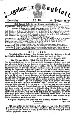 Augsburger Tagblatt Donnerstag 13. Januar 1853