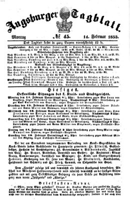 Augsburger Tagblatt Montag 14. Februar 1853