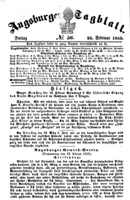 Augsburger Tagblatt Freitag 25. Februar 1853