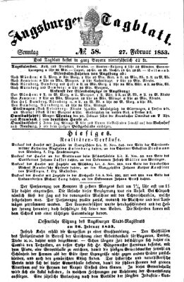 Augsburger Tagblatt Sonntag 27. Februar 1853