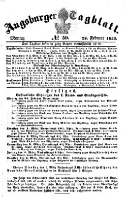 Augsburger Tagblatt Montag 28. Februar 1853