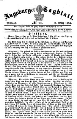 Augsburger Tagblatt Mittwoch 2. März 1853