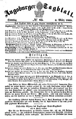 Augsburger Tagblatt Sonntag 6. März 1853