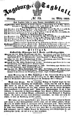 Augsburger Tagblatt Montag 14. März 1853