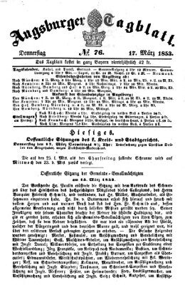 Augsburger Tagblatt Donnerstag 17. März 1853