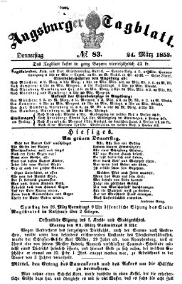 Augsburger Tagblatt Donnerstag 24. März 1853