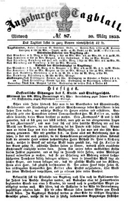 Augsburger Tagblatt Mittwoch 30. März 1853