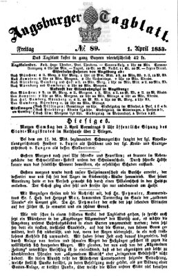 Augsburger Tagblatt Freitag 1. April 1853