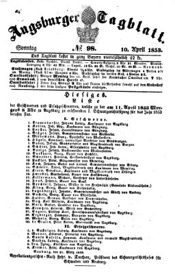 Augsburger Tagblatt Sonntag 10. April 1853