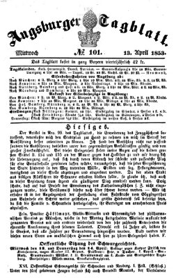 Augsburger Tagblatt Mittwoch 13. April 1853