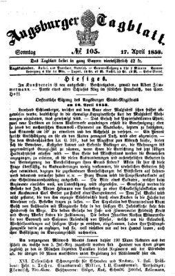 Augsburger Tagblatt Sonntag 17. April 1853