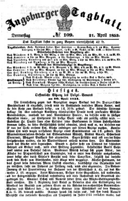 Augsburger Tagblatt Donnerstag 21. April 1853