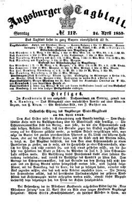 Augsburger Tagblatt Sonntag 24. April 1853