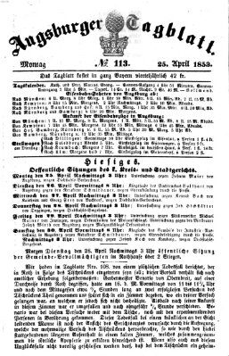 Augsburger Tagblatt Montag 25. April 1853