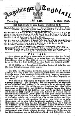 Augsburger Tagblatt Donnerstag 2. Juni 1853