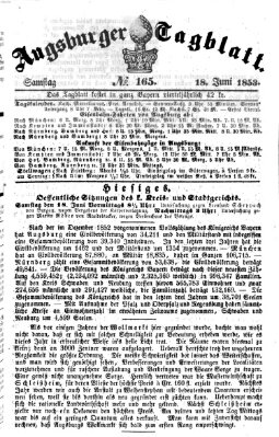 Augsburger Tagblatt Samstag 18. Juni 1853