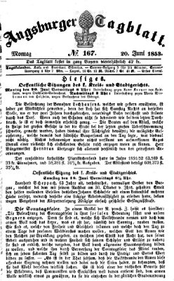 Augsburger Tagblatt Montag 20. Juni 1853