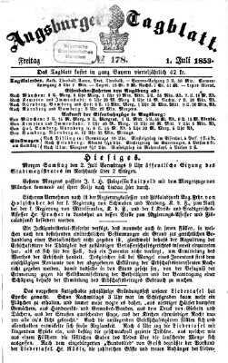 Augsburger Tagblatt Freitag 1. Juli 1853