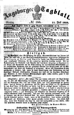 Augsburger Tagblatt Montag 11. Juli 1853