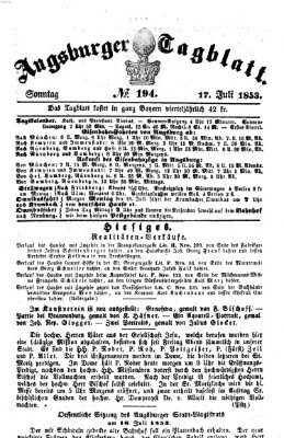 Augsburger Tagblatt Sonntag 17. Juli 1853