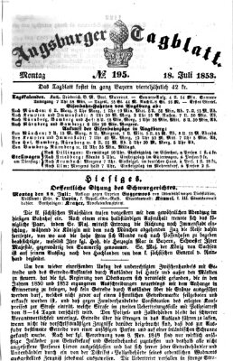 Augsburger Tagblatt Montag 18. Juli 1853