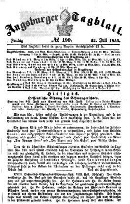 Augsburger Tagblatt Freitag 22. Juli 1853