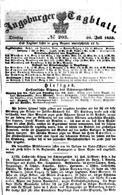 Augsburger Tagblatt Dienstag 26. Juli 1853