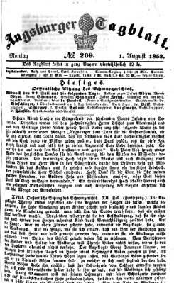 Augsburger Tagblatt Montag 1. August 1853