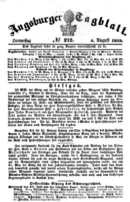 Augsburger Tagblatt Donnerstag 4. August 1853