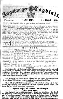 Augsburger Tagblatt Donnerstag 11. August 1853