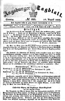 Augsburger Tagblatt Sonntag 14. August 1853