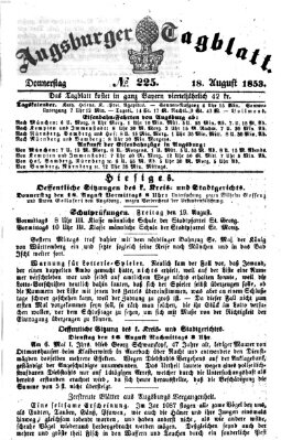 Augsburger Tagblatt Donnerstag 18. August 1853